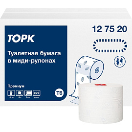 Бумага туалетная рулонная Торк (Tork) Premium T6 2-слойная белая 27 рулонов по 90 метров (127520) фото Бумага туалетная рулонная Торк (Tork) Premium T6 2-слойная белая 27 рулонов по 90 метров (127520)