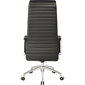 Кресло для руководителя Easy Chair EChair-528 ML чёрное (натуральная кожа с компаньоном, алюминий)