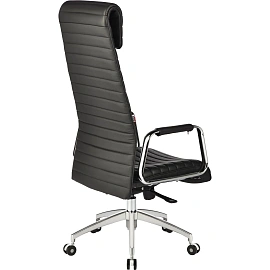 Кресло для руководителя Easy Chair EChair-528 ML чёрное (натуральная кожа с компаньоном, алюминий)