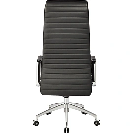 Кресло для руководителя Easy Chair EChair-528 ML чёрное (натуральная кожа с компаньоном, алюминий)