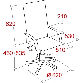 Кресло для руководителя Easy Chair EChair-528 ML чёрное (натуральная кожа с компаньоном, алюминий)