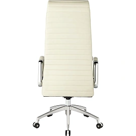 Кресло для руководителя Easy Chair EChair-528 ML белое (натуральная кожа с компаньоном, алюминий)