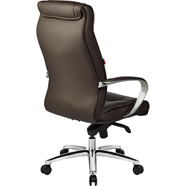 Кресло для руководителя Easy Chair EChair-534 TL коричневое (натуральная кожа с компаньоном, металл)