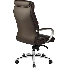Кресло для руководителя Easy Chair EChair-534 TL коричневое (натуральная кожа с компаньоном, металл)