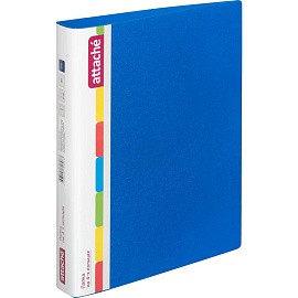 Папка на 4-х кольцах Attache 42 синяя до 250 листов (пластик 0.7 мм)