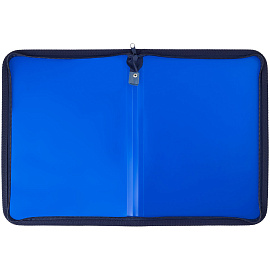 Папка на молнии СТАММ А4, 500мкм, пластик, молния вокруг, синяя фото Папка на молнии СТАММ А4, 500мкм, пластик, молния вокруг, синяя