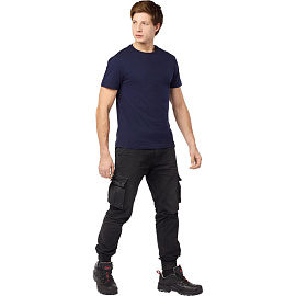 Футболка темно-синяя короткий рукав 100% хлопок (размер 44-46 (М))