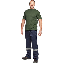 Футболка темно-зеленая короткий рукав 100% хлопок (размер 40-42 (S))