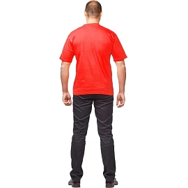 Футболка красная короткий рукав 100% хлопок (размер 52-54 (XL))