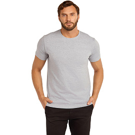 Футболка серый меланж короткий рукав 100% хлопок (размер 40-42 (S))