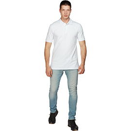 Футболка поло белая короткий рукав (размер L)