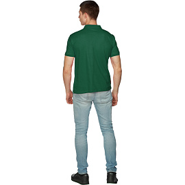 Футболка поло тёмно-зелёная короткий рукав (размер M)