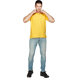 Футболка поло жёлтая короткий рукав (размер S)