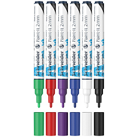 Набор акриловых маркеров Schneider Paint-it 310 6 цветов (толщина линии 2 мм) пулевидный наконечник