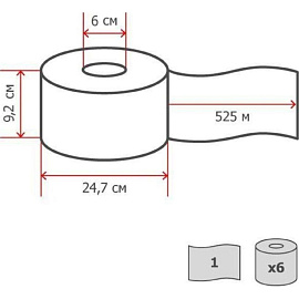 Бумага туалетная рулонная Tellus (Торк/Tork) Universal T1 1-слойная белая 6 рулонов по 525 метров (120195) фото Бумага туалетная рулонная Tellus (Торк/Tork) Universal T1 1-слойная белая 6 рулонов по 525 метров (120195)