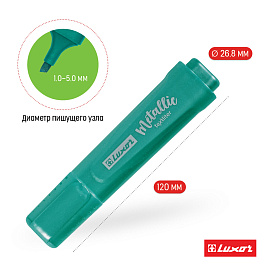 Текстовыделитель Luxor "Textliter Metallic" зеленый, 1-5мм. фото Текстовыделитель Luxor "Textliter Metallic" зеленый, 1-5мм.