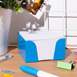 Блок для записей 90x90x50 мм в голубом боксе белый Attache Fantasy (плотность 80 г/кв.м)