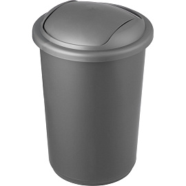 Ведро мусорное Uniplast 12 л пластик с крышкой серое (36x25.5x25.5 см)