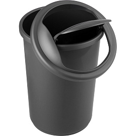 Ведро мусорное Uniplast 12 л пластик с крышкой серое (36x25.5x25.5 см)