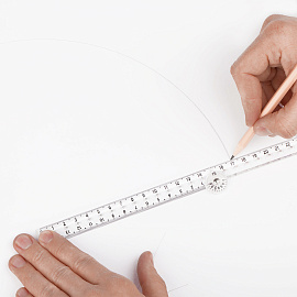 Линейка раскладная 15-30см СТАММ, пластиковая, прозрачная, европодвес