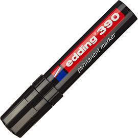 Маркер перманентный Edding E-390/1 черный (толщина линии 4-12 мм) скошенный наконечник