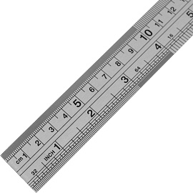 Линейка Attache 30 см металлическая серебристая две шкалы