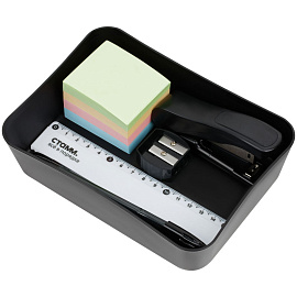 Лоток для канцелярских принадлежностей СТАММ, 13*17,8*4,4см, пластиковый, черный