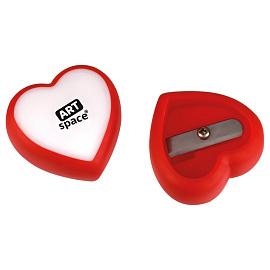 Точилка пластиковая ArtSpace "Heart", 1 отверстие, ассорти фото Точилка пластиковая ArtSpace "Heart", 1 отверстие, ассорти