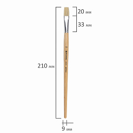 Кисть BRAUBERG, щетина, плоская, № 10, 200203