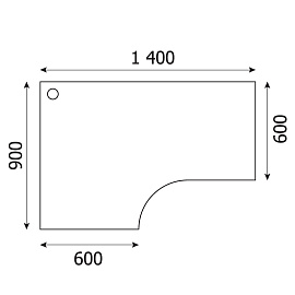 Стол эргономичный Комус Мебель (Easy to lead) Easy Standard 008.234 левый (дуб светлый/серый, 1400х900х740 мм)