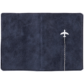 Обложка для паспорта OfficeSpace "Travel", экокожа, серый, тиснение фольгой