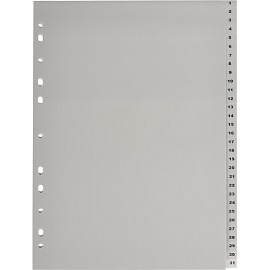 Разделитель листов Комус А4 пластиковый 31 лист (цифровой)