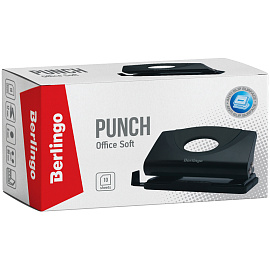 Дырокол Berlingo "Office Soft" 10л., пластиковый, черный, с линейкой фото Дырокол Berlingo "Office Soft" 10л., пластиковый, черный, с линейкой