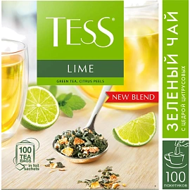 Чай зеленый Tess Lime Citrus peels 100 пакетиков