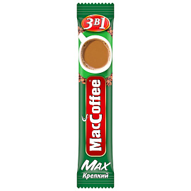 Кофе порционный растворимый MacCoffee Max 3 в 1 крепкий 20 пакетиков по 16 г