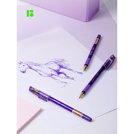 Ручка шариковая Berlingo "xGold" фиолетовая, 0,7мм, игольчатый стержень, грип фото Ручка шариковая Berlingo "xGold" фиолетовая, 0,7мм, игольчатый стержень, грип