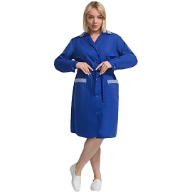 Халат для горничных и уборщиц у01-ХЛ с длинным рукавом васильковый (размер 56-58, рост 170-176) фото Халат для горничных и уборщиц у01-ХЛ с длинным рукавом васильковый (размер 56-58, рост 170-176)
