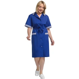 Халат для горничных и уборщиц у01-ХЛ с коротким рукавом васильковый (размер 48-50, рост 170-176) фото Халат для горничных и уборщиц у01-ХЛ с коротким рукавом васильковый (размер 48-50, рост 170-176)