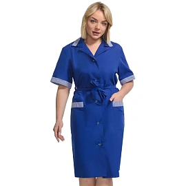 Халат для горничных и уборщиц у01-ХЛ с коротким рукавом васильковый (размер 52-54, рост 158-164) фото Халат для горничных и уборщиц у01-ХЛ с коротким рукавом васильковый (размер 52-54, рост 158-164)