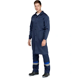 Халат рабочий у03-ХЛ мужской синий (размер 44-46, рост 170-176)