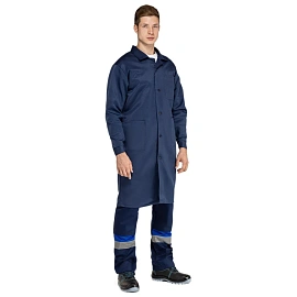 Халат рабочий у03-ХЛ мужской синий (размер 44-46, рост 170-176)