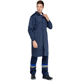 Халат рабочий у03-ХЛ мужской синий (размер 44-46, рост 170-176)