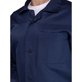 Халат рабочий у03-ХЛ мужской синий (размер 44-46, рост 170-176)