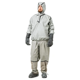 Костюм для защиты от кислот, щелочей и биологических факторов Л-1 из прорезиненной ткани серый (размер 52-54, рост 2)