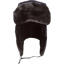 Шапка-ушанка Оксфорд тёмно-синяя на флисовой подкладке утеплённая размер 59