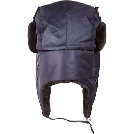 Шапка-ушанка Оксфорд тёмно-синяя на флисовой подкладке утеплённая размер 59