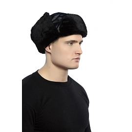 Шапка-ушанка Оксфорд тёмно-синяя на флисовой подкладке утеплённая размер 59