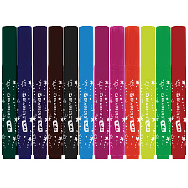 Фломастеры в суперкейсе утолщенные 12 цветов, вентилируемый колпачок, BRAUBERG KIDS, 152187 фото Фломастеры в суперкейсе утолщенные 12 цветов, вентилируемый колпачок, BRAUBERG KIDS, 152187