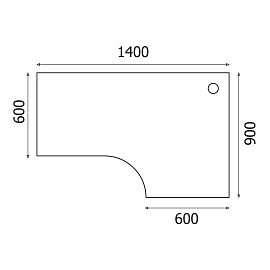 Стол эргономичный Этюд Т20.12 правый (орех, 1400х900х750 мм)