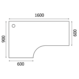 Стол эргономичный Этюд Т20.13 левый (бук бавария, 1600х900х750 мм)